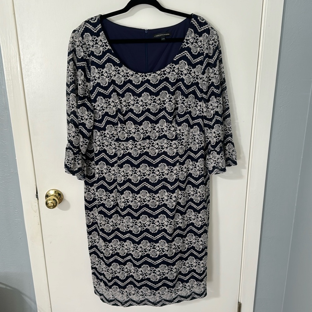 Chris McLaughlin navy lace dress
